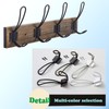 Beilala Coat Hooks Black, 5 Pack Rustic Metal Wire Wall
