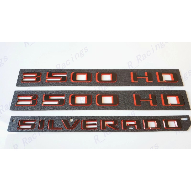 GM Auto Black Red Doors 3500HD Rear Silverado Hood Duramax