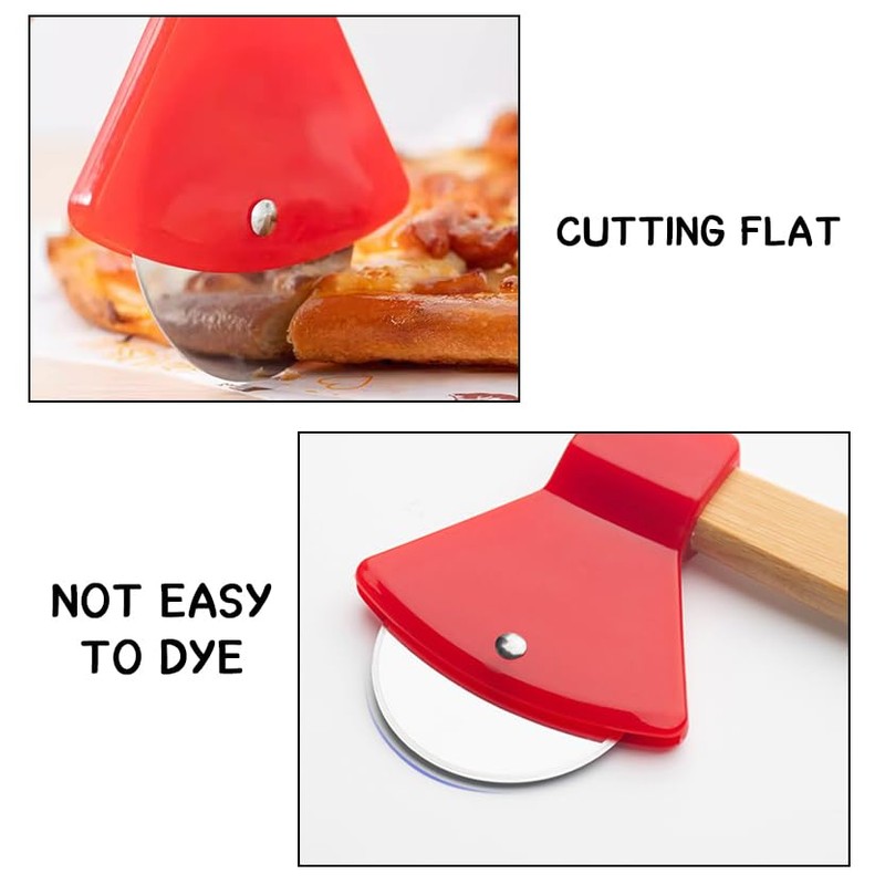 Pizza cutter in axe design, stainless steel and rust-proof, with