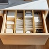 VaeFae 3 Pack Bamboo Drawer Dividers, 4" High Adjustable 16.6"