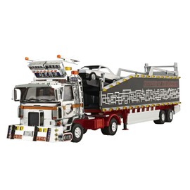 Aoshima Bunka Kyozai 1/64 MINIDEKO NEXT Series, No. 6 Shogun of the Darkness (Car Transporter) Plastic Model