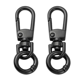 LMAPUR, Set of 2, Hook Key Chain, Metal Detachable Double Ring, Spring Key Ring, Double Ring Included, Multi Key Ring, Hook, Black