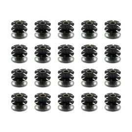 Outwater Industries Double Star Threaded Caster Insert | Heat Treated Steel | Fits 1-1/4 Inch Round 16-18 Gauge Tube | Thread: 5/16-18 | 20 Pack
