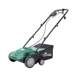 VICBARLEY 13-Inch Dethatcher Garden Scarifier Electric Powered,12-Amp 4-Position Depth Adjustment,2 in 1 Walk Behind Thatch Removing Quick-Fold Machine with 31.7 QT Removable Collection Bag for Lawn