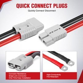 Nilight 1 Gauge 25 Feet Heavy Duty Jumper Cables 900 Amp Booster Battery Cables with Permanent Installation kit and Quick Connect Plug Includes Carrying Bag for 12V & 24V Cars SUVs and Trucks