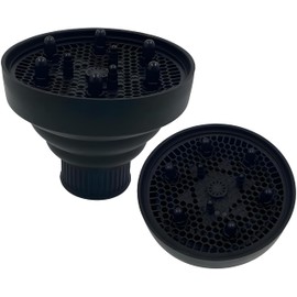 Calmind Difusor Plegable de Secadora - Difusor Universal para Secadores de Pelo y Rizadores, para Rizos Perfectos, High temperature Anti-Frizz Styling Accesories 40-45 mm Color Negro