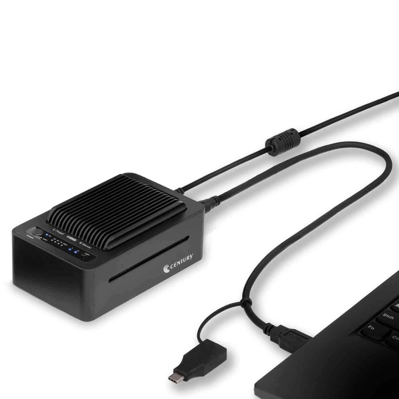 Century CRCBM2NV2U32CP_FP Drive Case, M.2 NVMe SSD Clone Function, USB3.2,