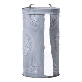 Irvin's Tinware Punched Tin Paper Towel Dispenser in Weathered Zinc Country Look Kitchen Farm