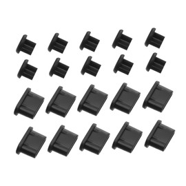 jojofuny 10pairs Headphone Jack Plugs and Type-c Dust Plugs Easy to Install Compatible Phones and Laptops Prevents Liquid and Grime Black