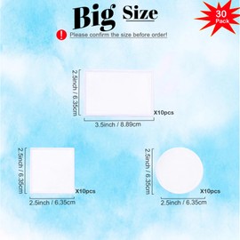 Gadjica 30 PCs Self Adhesive Sublimation Patches - Blank Patches to Custom Heat-transferable Tags for Moiblephone Cosmetic Bags Backpacks (White Border / 30PCs)