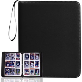 900 Pockets Trading Card Binder for MTG/YGO/PTCG/Game Cards, Collection Card Binder Sleeves with Zipper, Double Sided Pockets Card Holder Carry Card Case for Standard Size Cards
