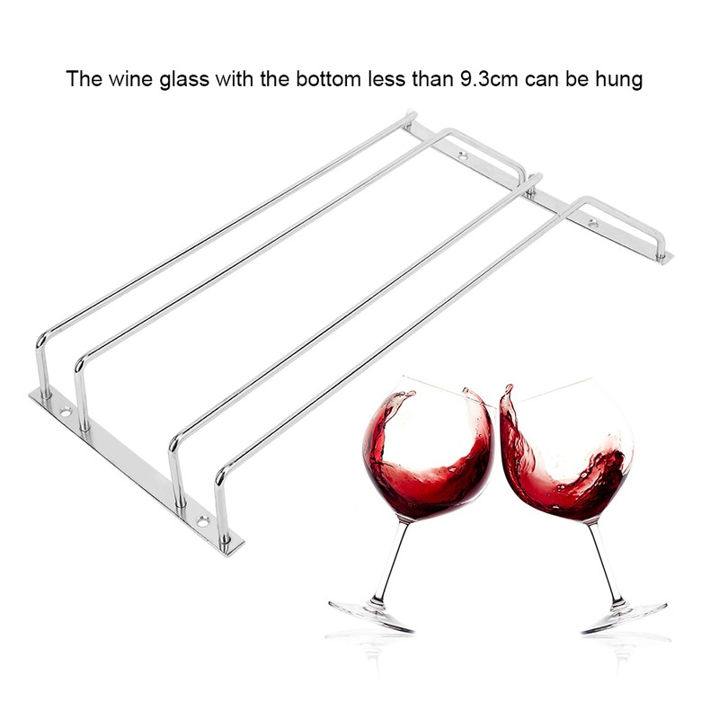 35cm Double Row Stainless Steel Wine Glass Rack Holder Hanging