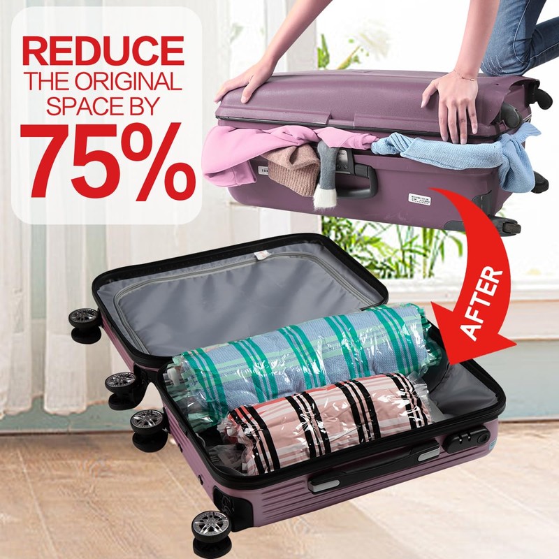 Storage Master 12 Travel Compression Bags, Vacuum Packing Space Saver