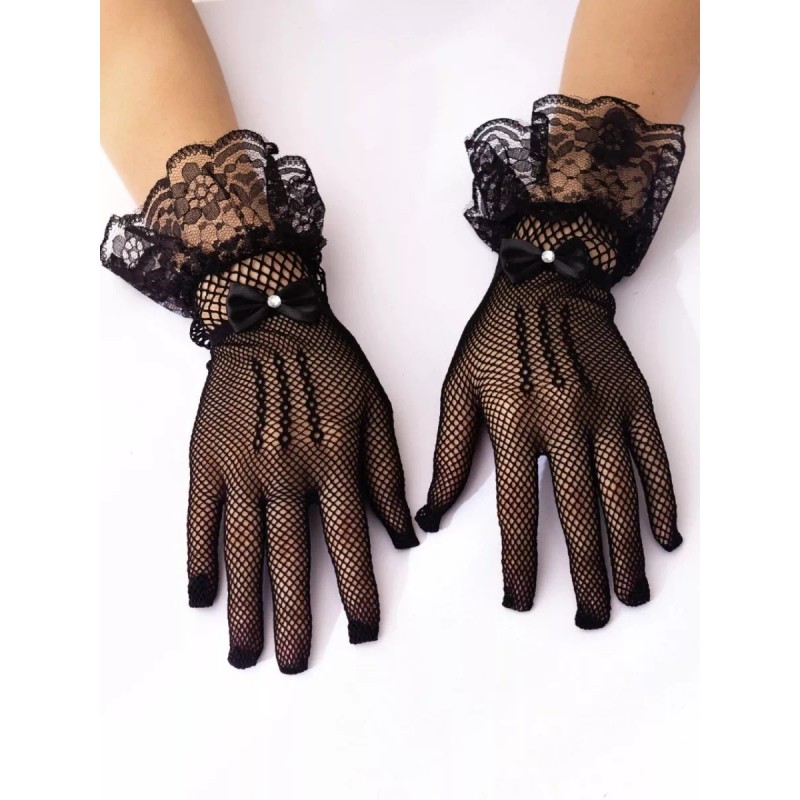AJC Guantes De Mano Con Encaje Moño Elegantes Vestidos Eventos