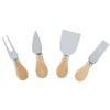 Juego de 4 Cuchillos Multifuncionales para Queso con Mango de