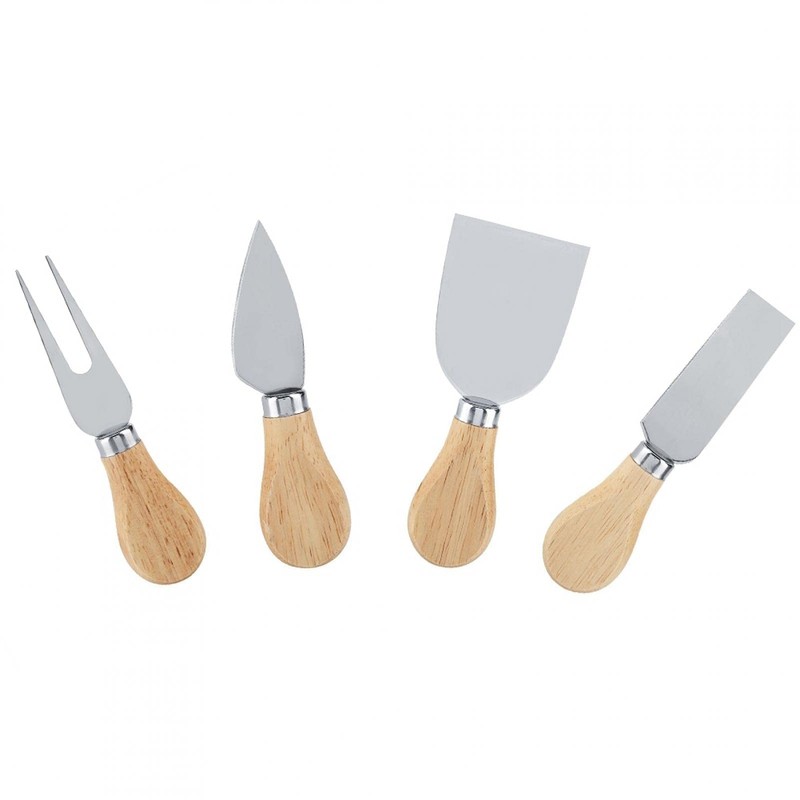 Juego de 4 Cuchillos Multifuncionales para Queso con Mango de