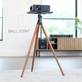 VIVO Easel Studio Projector Stand with Full Tray Articulation, Tripod Base, Dark Walnut, STAND-VP02D