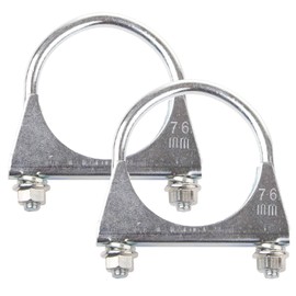 Heavy Duty 2-Pack 76mm Exhaust U-Clamps, Galvanized U-Bolts for Exhaust Tail Pipe