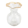 Mud Pie Ruffled Gold Glass Vase, Large, 7 1/2" x