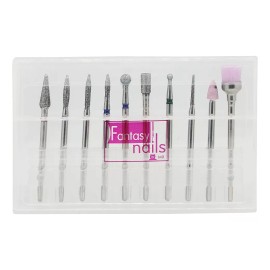 Fantasy Nails Set 10 Pz Puntas Para Drill/pulidora, Manicure Ruso, Fantasy