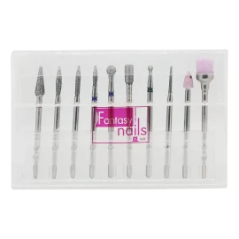 Fantasy Nails Set 10 Pz Puntas Para Drill/pulidora, Manicure Ruso, Fantasy
