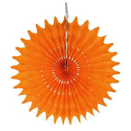 Floral Reef Set of 3-16" Orange Paper Tissue Rosettes Fan Medallions Hanging Home Decoration Wedding Party (3 Pack)