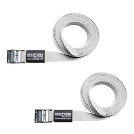 Straps & Buckles - Cinch Tie Down CAM Cargo Utility Lashing Straps - 1" Wide Heavy Duty Webbing (120" CAM - 2 PK, White)