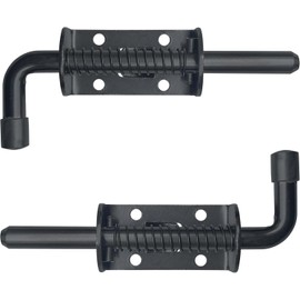 E-TING 2 Packs 5 Inch Spring Loaded Latch Pin with 8 Screws, Heavy Duty Sliding Door Lock Barrel Bolt Latch for Doors/Cabinets/Chests (Carbon Steel)