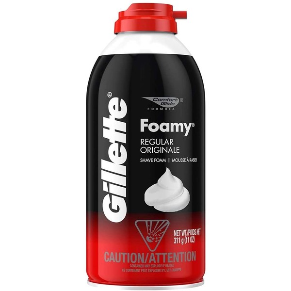 Gillette Foamy Shaving Cream, Regular - 11 oz - 2 pk