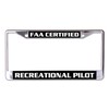Recreational Pilot Chrome License Plate Frame
