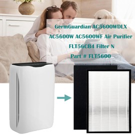 FLT5600 Filter N Replacement for GermGuardian AC5600W AC5600WDLX Air Purifier | 2-Pack HEPA 4-Pack Activated Carbon Pre-Filters – Capable of Capturing Dust, Smoke, Pet Dander, Ideal for Home & Office