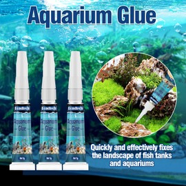 Aquarium Glue, Clear Reef Glue, Instant Coral Adhesive for Plants and Rocks, Mosses, Coral, Stone, Wood, Freshwater and Saltwater Aquascape (5g, Pack of 3)