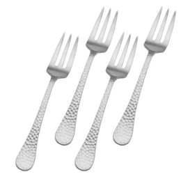 Wallace Home Set of 4pc Appetizer Forks in Brooklyn Satin. Premium Stainless Steel - Dishwasher safe - Never Needs Polishing