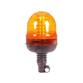 LED Tall Rotate Flash Amber Beacon Flexible DIN Pole Tractor Warning Light 12-24