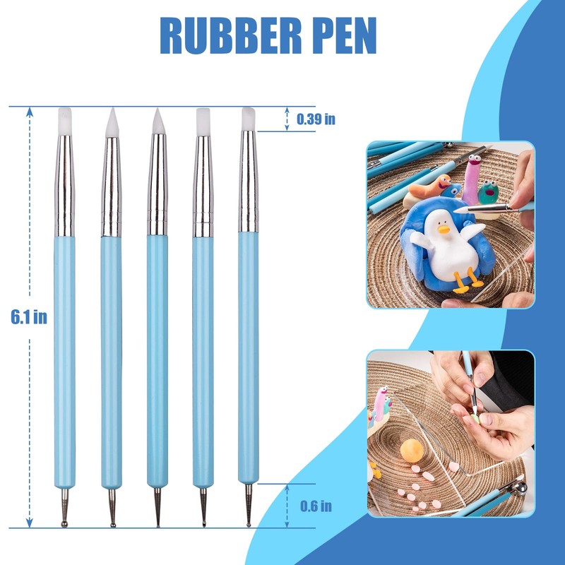 Dotting Tools, Silicone Clay Sculpting Tool, Ceramic Clay Ball Stylus