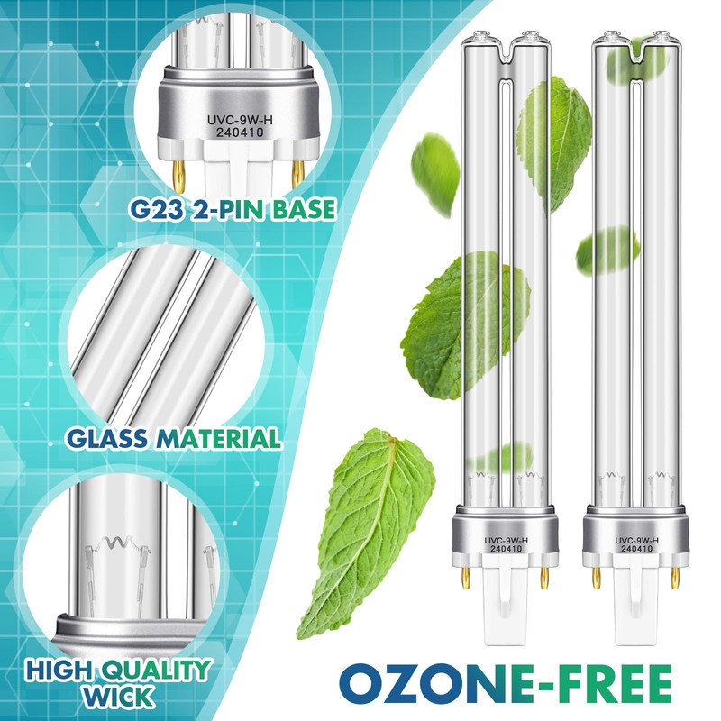 Qualirey 2 Pcs 9 Watt UV Bulb Replacement for Pond