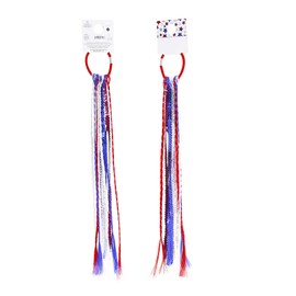 BinaryABC 4th of July American Flag Hair Ties Bands,Patriotic Hair Accessories,Memorial Day Independence Day Decorations,2Pcs