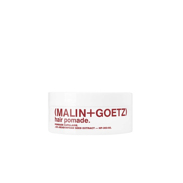 Malin + Goetz Hair Pomade — firm yet lightweight and flexible hold all day, for any hair type. for natural shape, separation, and texture on wet or dry hair. cruelty-free. 2 fl oz