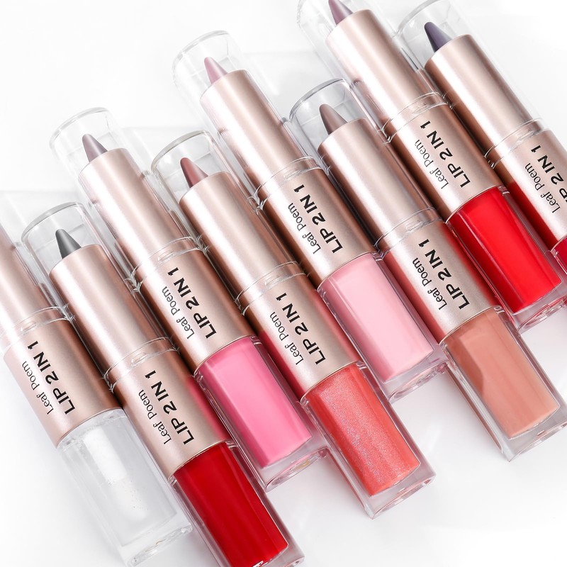 2-in-1 Double-Ended Matte Lip Liner Lipstick & Lip Gloss Duo