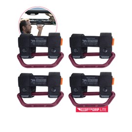 GPCA GP Grip Universal Jeep Grab Handles, Sturdy Nylon Roll Bar Grips, Fits Any 1-5.5 Inches Roll Bar for Truck and Jeep Wrangler Models, Also for UTVs and Boats, 4-Pack, Burgundy Red