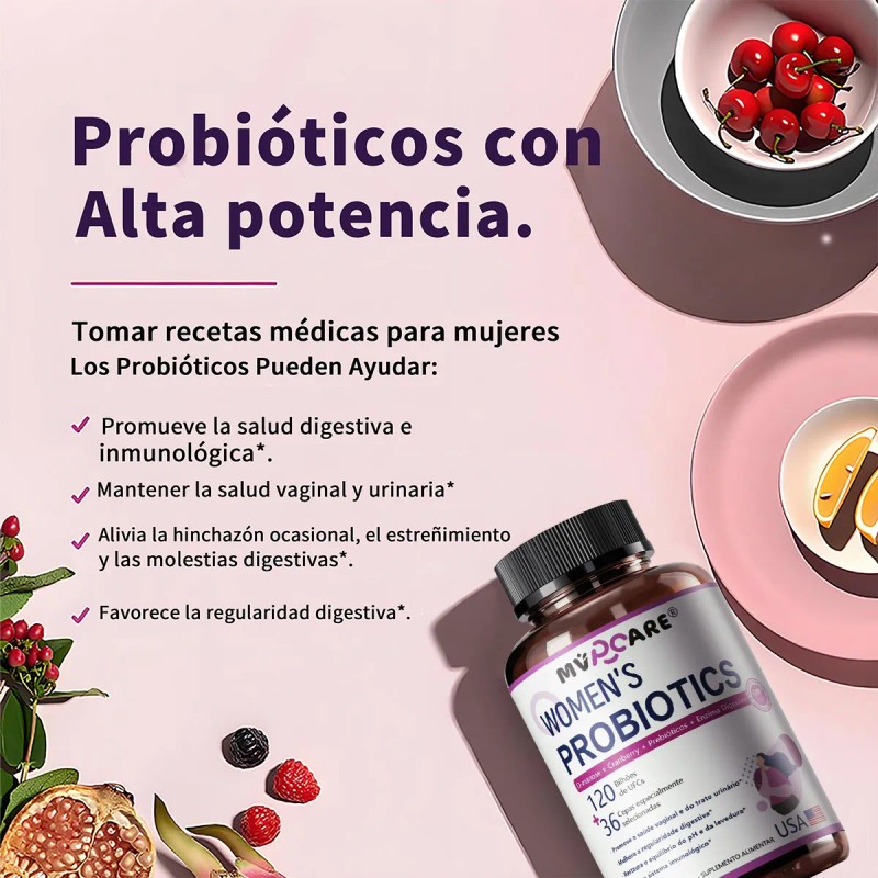 Probiticos Mujer Urinario Intestinal Vaginal 90 Cpsulas Sin Sabor