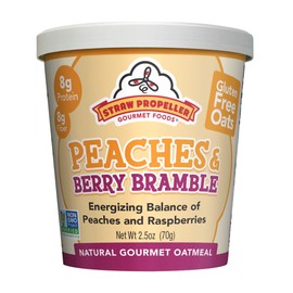 Straw Propeller Gourmet Foods - Gluten-Free Oatmeal and Muesli 12-Packs (Peaches & Berry Bramble)