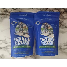 Celtic Sea Salt 2 Celtic Sea Salt Fine Ground Vital Health Resealable Bag 1 Lb 454g