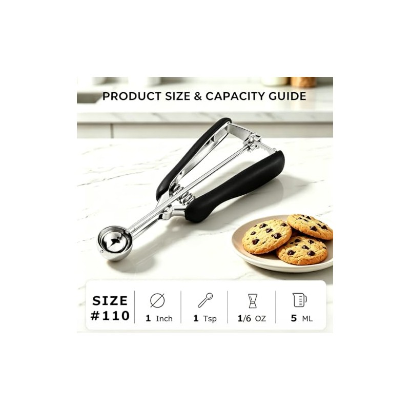 Mini cuchara para galletas de 1 cucharadita, cuchara para galletas