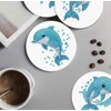5D Diamond Art Dolphin Coasters, DIY Diamond Coaster Set for
