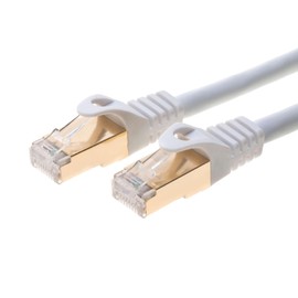 1,8 m - 61 m U/FTP CAT 7 Cable blindado dorado Ethernet RJ45 Cable de conexión de red Ethernet de 10 Gigabit, Blanco, 6' (1.82 m)