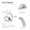 Hagkew Heart Puppy Necklace 925 Sterling Silver CZ Dalmatian Dog
