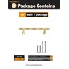 JIASENBAO Brushed Gold Cabinet Pulls 3.78" Hole Center 5 Pack