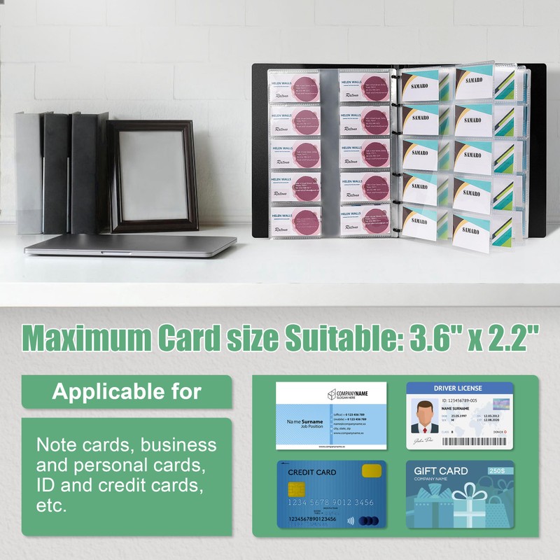 MyLifeUNIT Business Card Book, Name Card Holder Book with 600