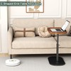 C Shaped Side Table Adjustable Height, 360°Swivel C Shaped End